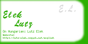 elek lutz business card